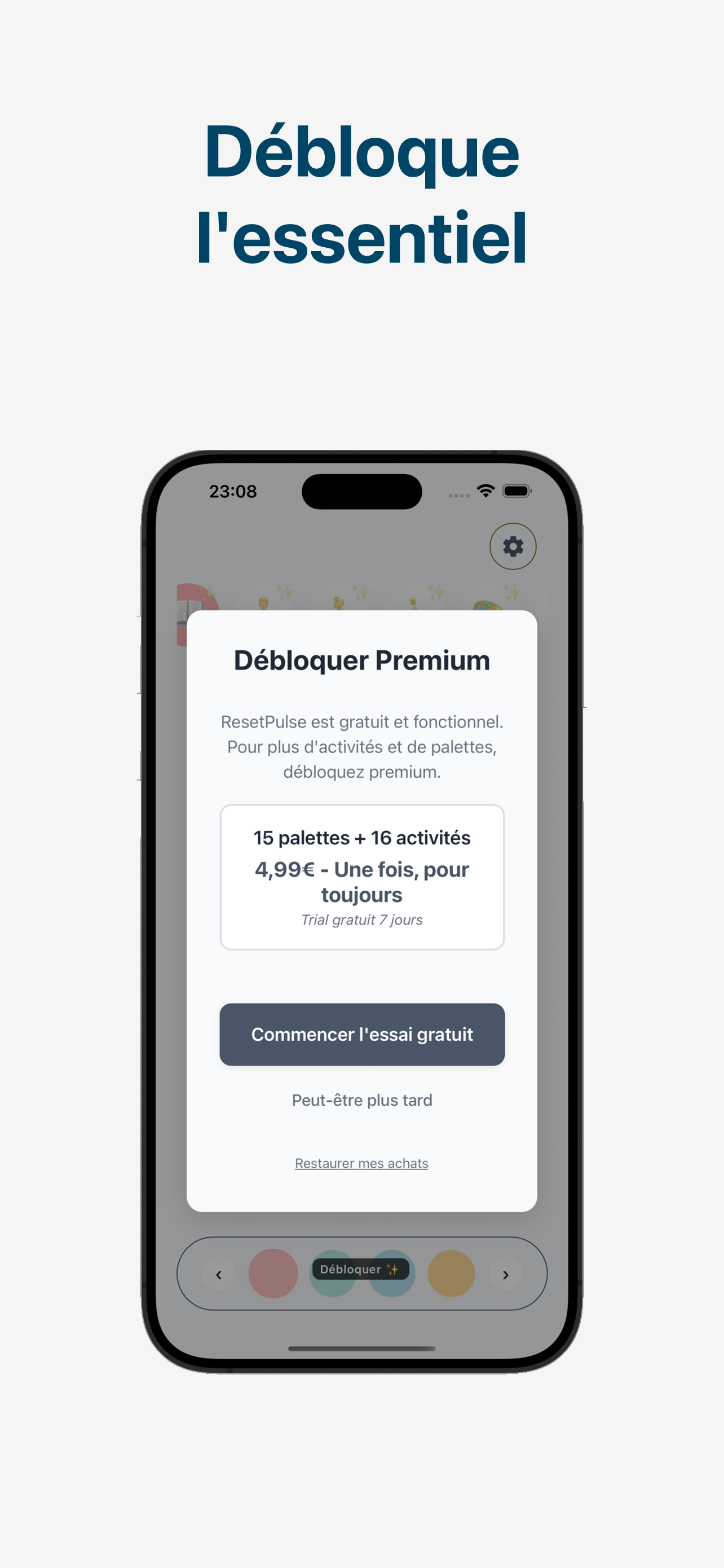 Réglages et options avancées